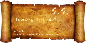 Ilovszky Ildikó névjegykártya